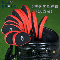 Factory direct supply Golf Club head protective cover zipper digital cap cover visible Rod number set of 10