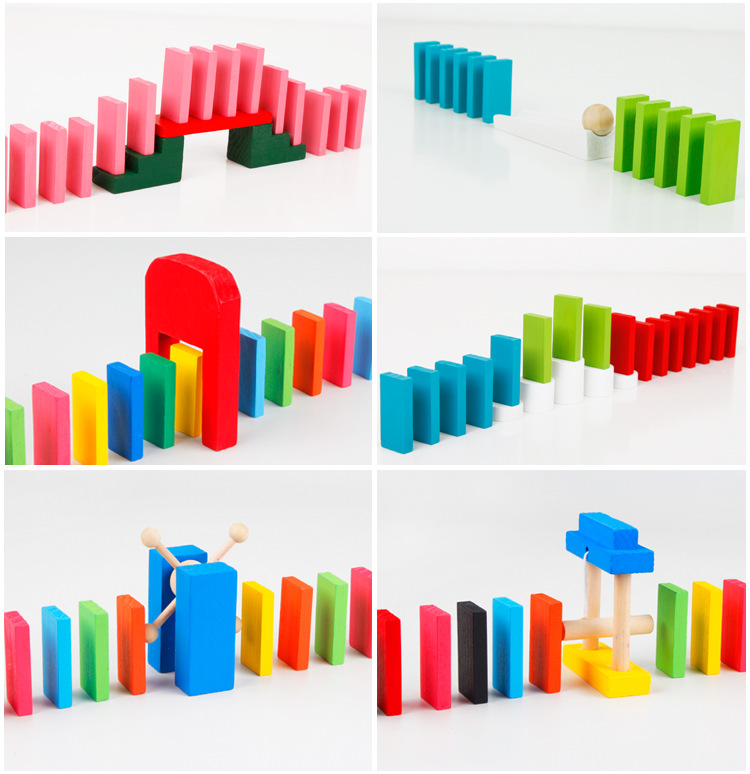 100 viên của cầu vồng bằng gỗ dominoes trẻ sơ sinh trẻ em early education puzzle tay khối xây dựng đồ chơi cho mọi lứa tuổi