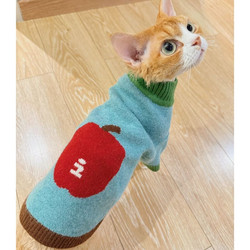 Pet Sweater for Cats and Dogs, Cute Big Apple Sweater, Autumn and Winter Warm Clothes for Dogs, Panda-Like for Small and Medium-Sized Dogs