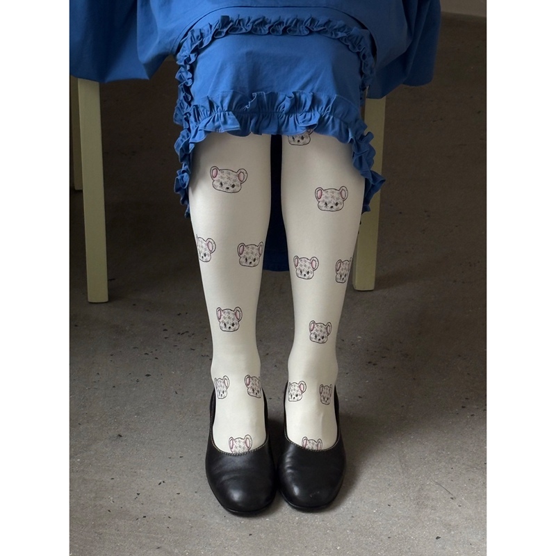 The Dough｜Original Hand-Painted Bear Tights One-Piece Stockings