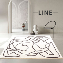Nordic Ins Living Room Tea Table Carpet Bedroom Bedside Modern Minimalist Light Extravagant Black And White Abstract Lines Home Carpets