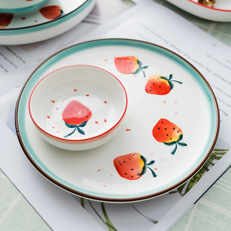Japanese creative small pure and fresh and lovely bowl dishes dishes ceramic bowl dish bowl individuality creative household jobs combination