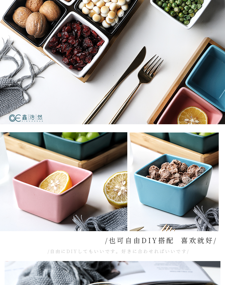 The Nordic ceramic platter of fruit home sitting room space plate combination multicolor snack plate The nut snacks. Dish