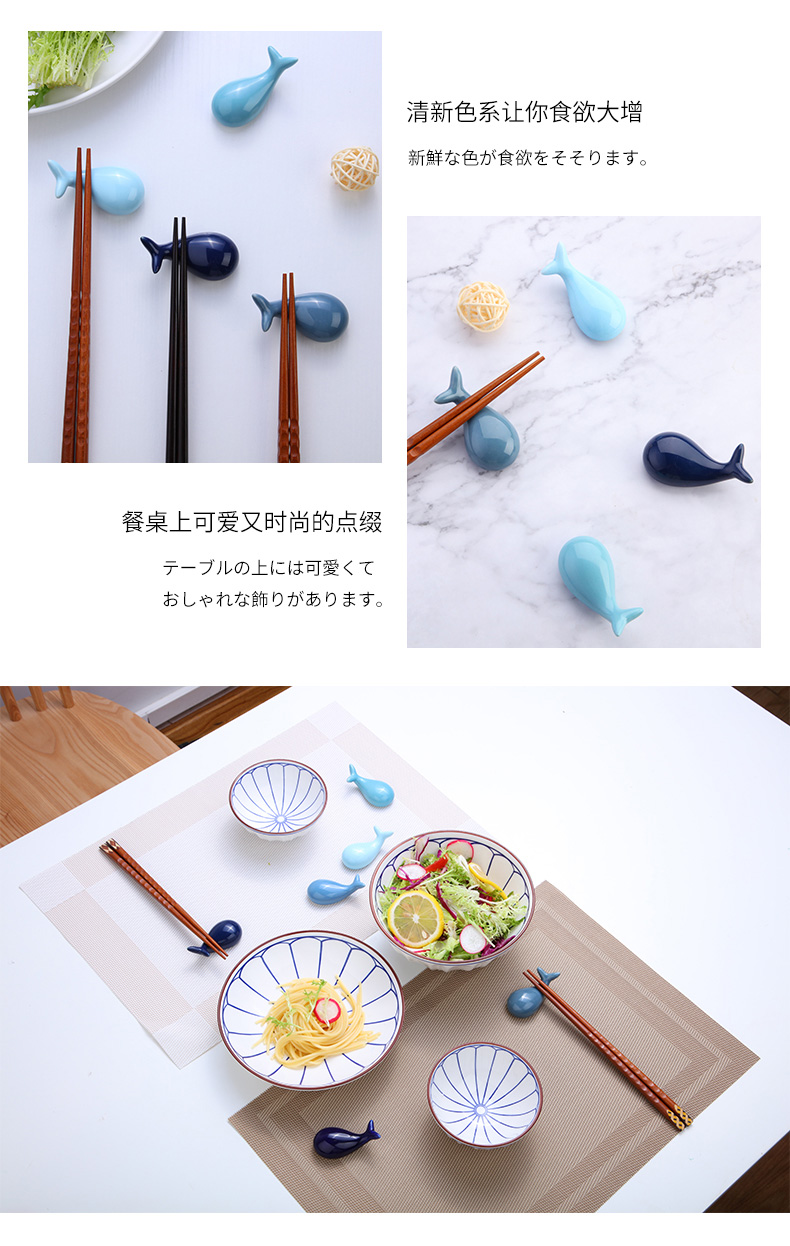 Ceramic creative chopsticks chopsticks frame frame supporting household express chopsticks small peach Japanese chopsticks holder frame chopsticks knife and fork spoon holder