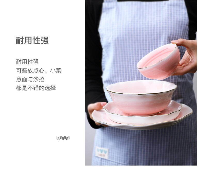 Nordic set bowl dish dish suits for by by 2/4/6 people eat Japanese web celebrity tableware ins ceramic dishes home for dinner sets