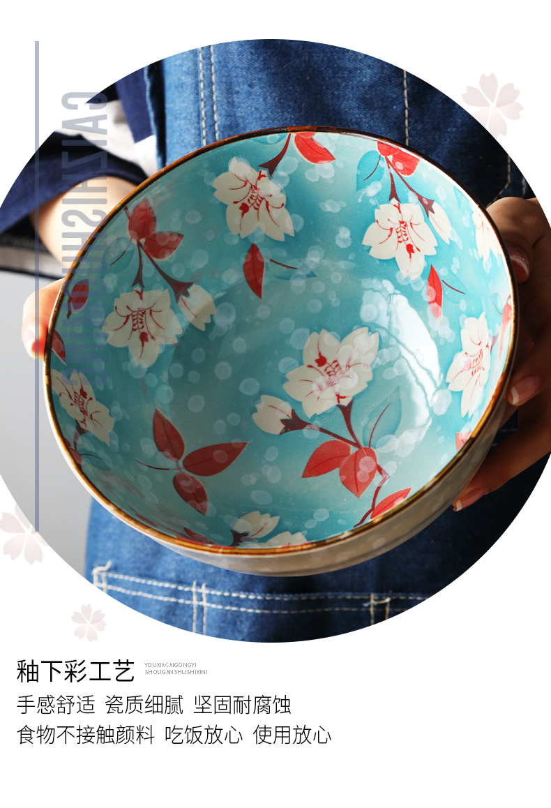 Ceramic bowl of soup bowl large rainbow such use household with rainbow such use super bowl of individual creative rainbow such to use Japanese bowls to eat rainbow such use