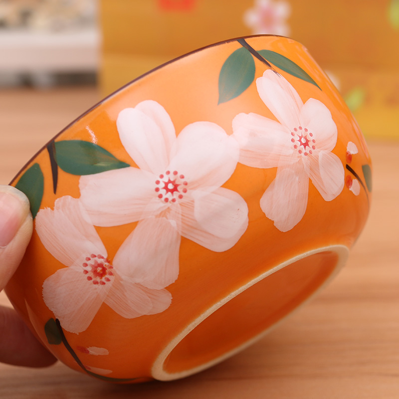 Japanese ceramic bowl to eat small bowl chopsticks combination suit household rice bowls express picking students tableware gift boxes