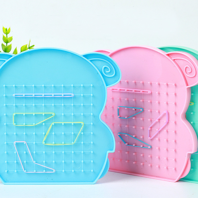 Nail Board for Second Grade and First Grade, Plastic Pegboard for Elementary School Students to Learn about Geometric Shapes and Plane Figures