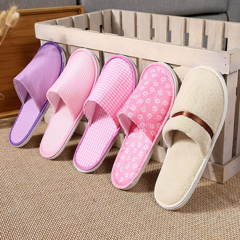 Disposable slippers hospitality men and women indoor hotel hotel home hospitality beauty salon Travel portable non-slip 5 pairs