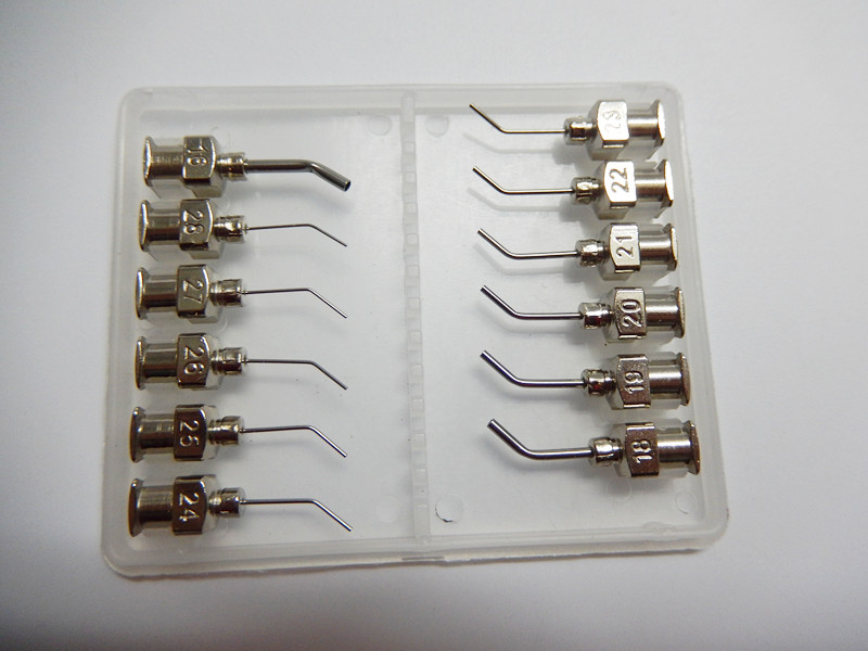 Full stainless steel elbow needle injector glue needle point glue machine needle elbow flat mouth full metal needle