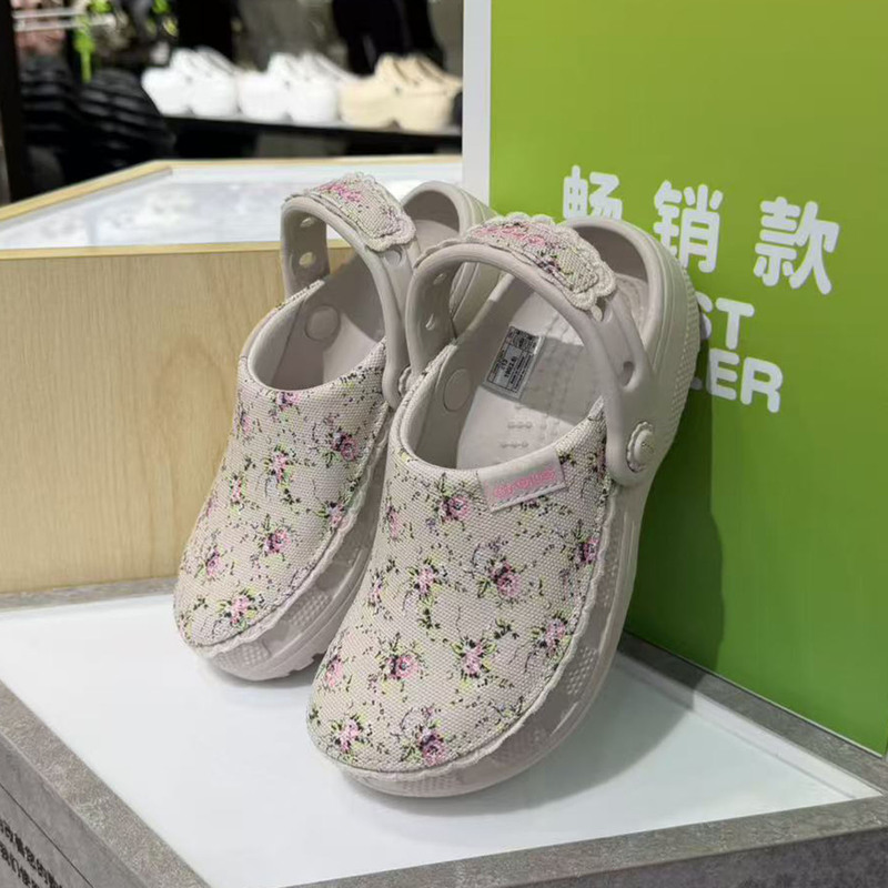 Crocs Classic Lightweight Printed Closed-Toe Girls' Shoes Canvas Shoes Beach Sandals 213974 Crocs Classic Lightweight Printed Closed-Toe Girls' Shoes Canvas Shoes Beach Sandals 213974