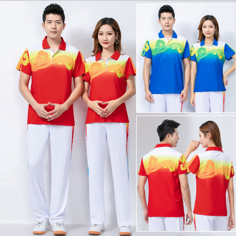 Spring and Autumn Jiamusi sportswear men's and women's Chinese dream team square dance red sports suit group suit three-piece suit