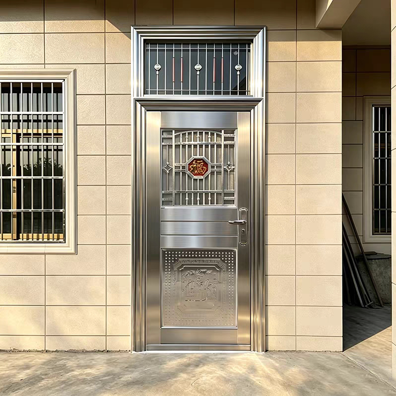Free Shipping to Rural Areas: 304 Stainless Steel Heightened Entrance Door with Bright Window, Suitable for Self-Built Rural Homes and Balcony Doors, Direct from the Manufacturer Free Shipping to Rural Areas: 304 Stainless Steel Heightened Entrance Door with Bright Window, Suitable for Self-Built Rural Homes and Balcony Doors, Direct from the Manufacturer