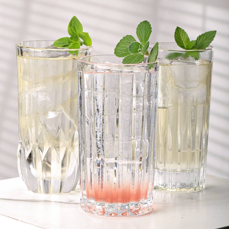 Bar soul texture vertical sword striped straight gold soul mogito cocktail juice lemon drink glass