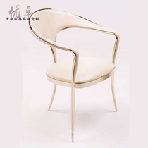 Italian light luxury metal bright triangle chair Hong Kong-style post-modern simple dining chair Main chair Simple book chair custom