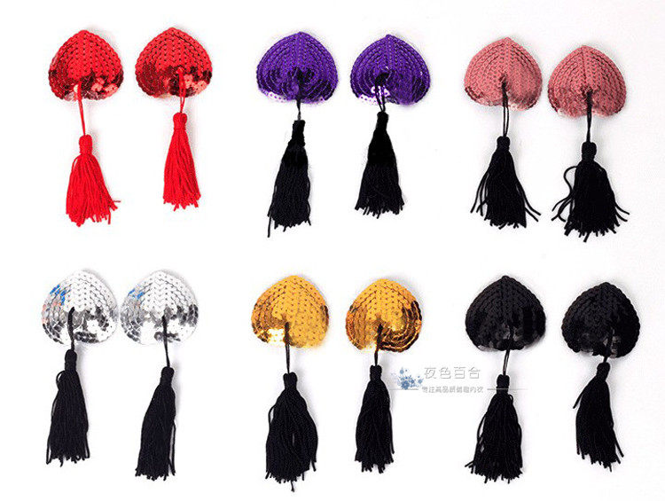 Sexy lingerie nipple stickers breast decoration tassel heart-shaped sequins coquettish woman blood drop breast stickers invisible nipple stickers