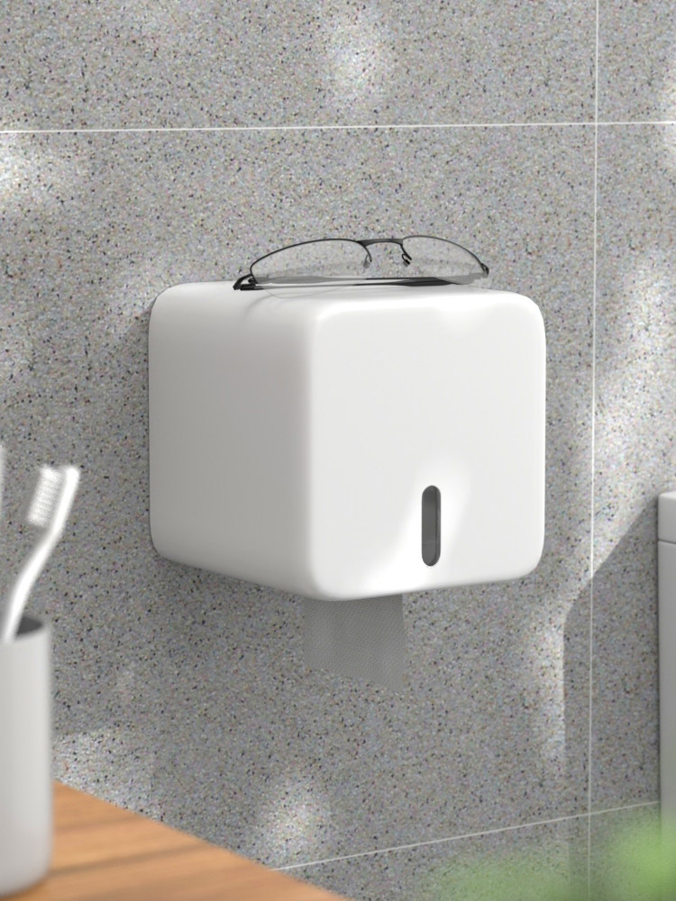 Roll toilet paper box Toilet powder room tissue box Waterproof non-perforated removable toilet paper Toilet paper toilet paper box Wall-mounted pylons