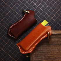 Retro Handmade Lighter Leather Cover Disposable Lighter Universal Italian Tannic Cow Leather Support Custom