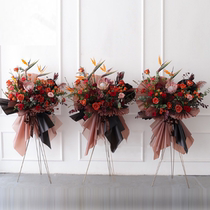 Nordic rose metal tripod opening flower basket floor shelf iron flower frame flower shop wedding opening frame