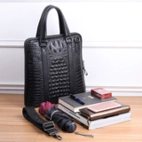 Портативная сумка на одно плечо для отдыха, крокодиловый принт, из натуральной кожи