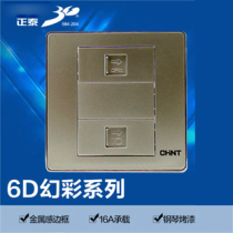 Chint switch socket type 86 NEW6D space silver series NEW6-D209 S telephone computer socket panel