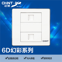 Chint switch socket type 86 NEW6D Phantom Silver series NEW6-D209 telephone computer socket panel