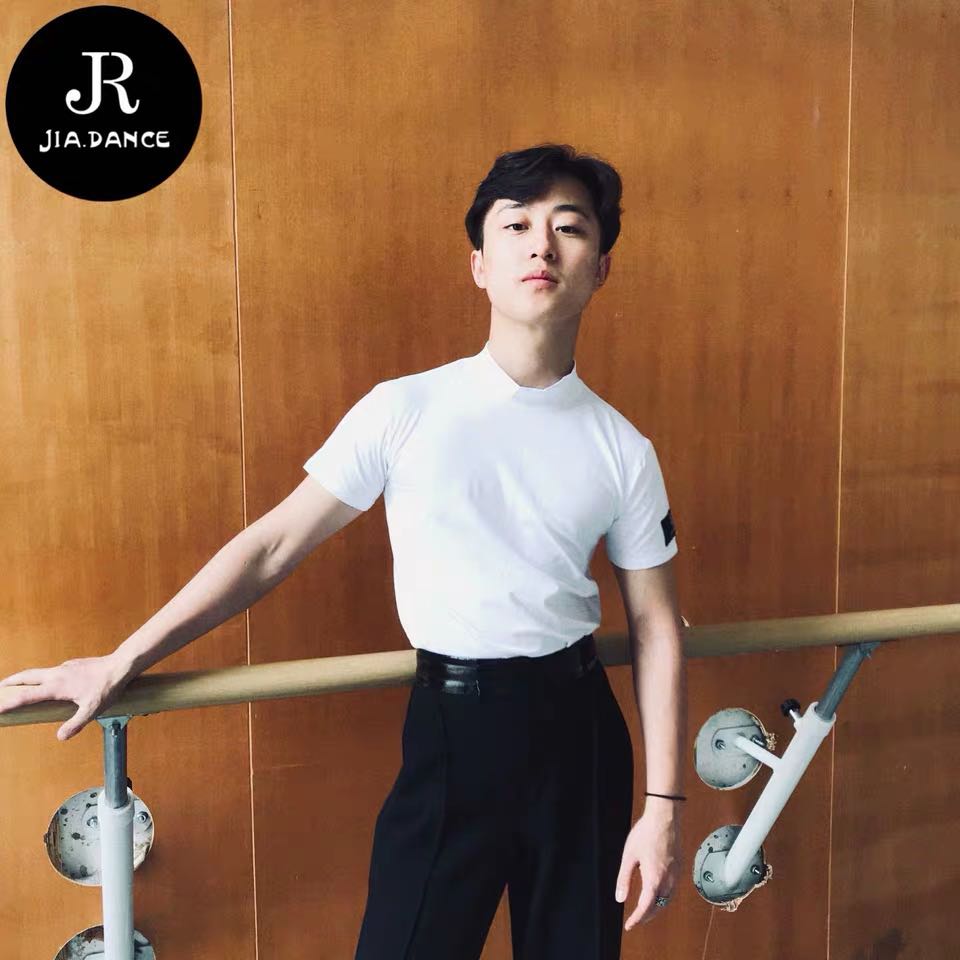 Amanda dance suit JIA Latin dance new top men's summer short-sleeved T-shirt men's practice suit high-quality fabric