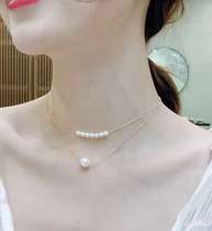 Pearl DIY custom accessories without pearl S925 sterling silver double row necklace suitable for pearl 6-10mm