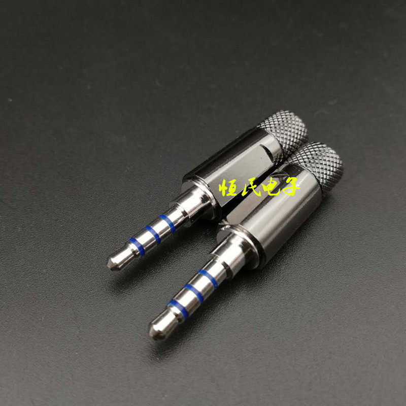 3 5mm 4 sections rhodium Platinum headphone small black clip 3 5 4 4 balance plug 3 5mm plated platinum plug copper shell