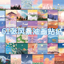 61 TEENAGE GIRL HEARTS OIL PAINTING STICKERS SQUARE CARD STICKERS WATERPROOF DECORATIVE SUITCASE NOTEBOOK PHOTO ALBUM STICKER