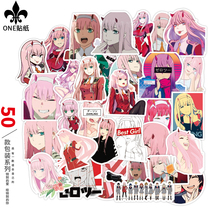 50 FranXX02 days of FranXX02 Diffuse Suitcase Stickers Water Glass Waterproof Car Guitar Skateboard Pull Rod suitcase stickers