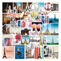 50 indulged in Paris luggage stickers decorative stickers diy stickers waterproof cartoon graffiti stickers set