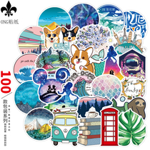 100 SMALL FRESH NOTEBOOK COMPUTER CASE DECORATION CARTOON PATCH FRESH GIRLS SUITCASE STICKER WATERPROOF