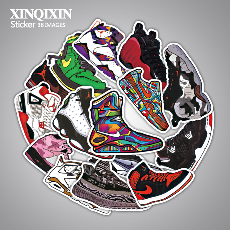 B suitcase sticker tide brand waterproof suitcase sticker personality graffiti computer guitar skateboard sneakers sticker