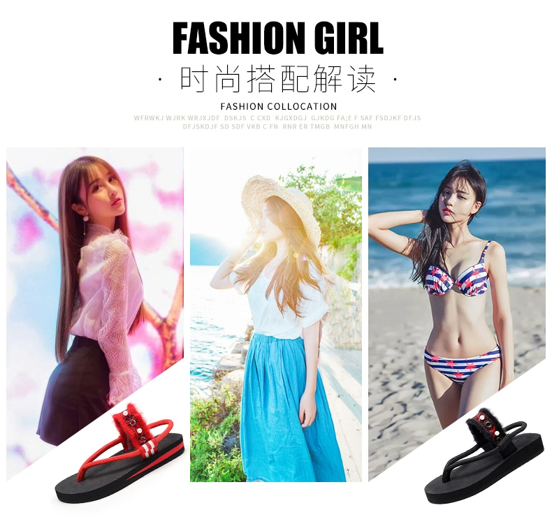 Flip-flops nữ thời trang mùa hè dép mặc bên ngoài gió quốc gia hoang dã ven biển bãi biển trượt dép lật phẳng