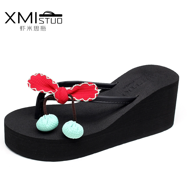 Mùa hè dép cao gót mới với dép mỏng nữ handmade DIY không trượt flip-flops Bà dép bãi biển dép và 