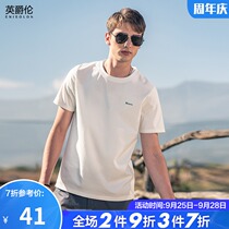 2021 new mens mercerized cotton short sleeve T-shirt summer simple Joker casual embroidery mens summer clothes tide t