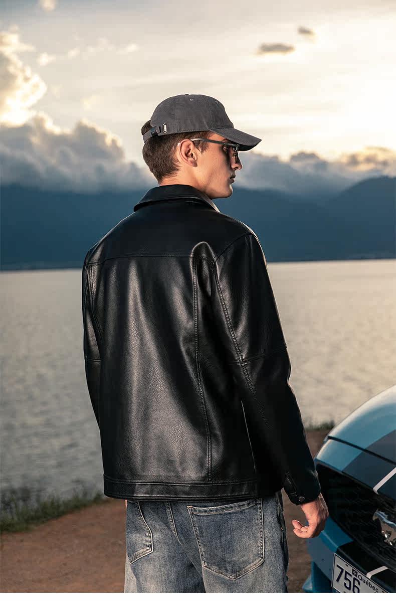  рысь  Yingjuele тенденция красивый черный ход воротник кожаная одежда школьник локомотив Кожа куртка пальто молодежь весна куртка        