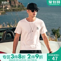 English 2022 Summer New Short Sleeve T-Shirt Mens Embroidered PrintEd Cotton Simple Crewneck Leggings Body Shirt
