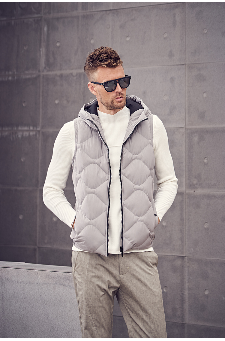 Áo khoác vest cotton nam Jubilee nam 2018 thu đông mới vest mùa mới phiên bản Hàn Quốc đơn giản có mũ trùm đầu áo ba lổ