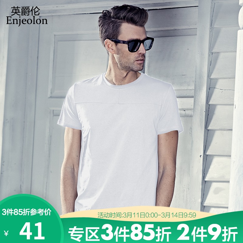 British Baroness 2022 Summer new men short sleeve T-shirt with undershirt round collar men's T-shirt blouses
