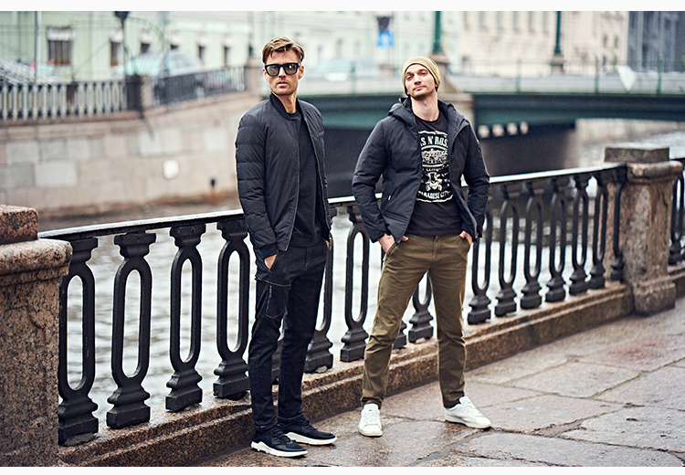 Áo khoác cotton nam Siren mùa đông của nam giới Slim Fit Bóng chày cổ áo nam giới Áo khoác ngắn áo bomber