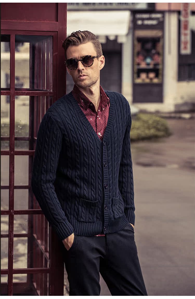 British Siren 2018 mùa thu áo len nam Anh retro retro V-cổ thủy triều nam mỏng đan áo len thủy triều áo len kiểu hàn quốc cực đẹp