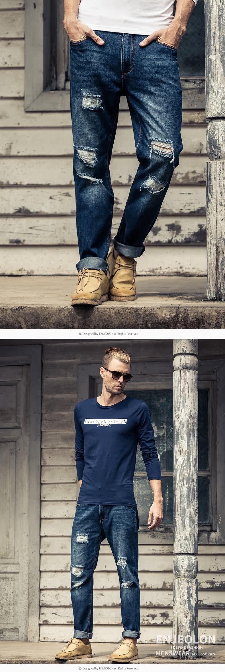 Jeans pour jeunesse ENJEOLON 100% coton pour Quatre saisons - Ref 1481880 Image 14