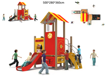 Non-standard customized kindergarten community outdoor outdoor wooden wooden PE board stainless steel slide combination amusement equipment
