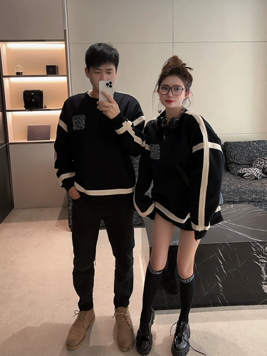 Длинная тонкая утепленная толстовка, ретро парная одежда для влюбленных, средней длины, оверсайз, в американском стиле