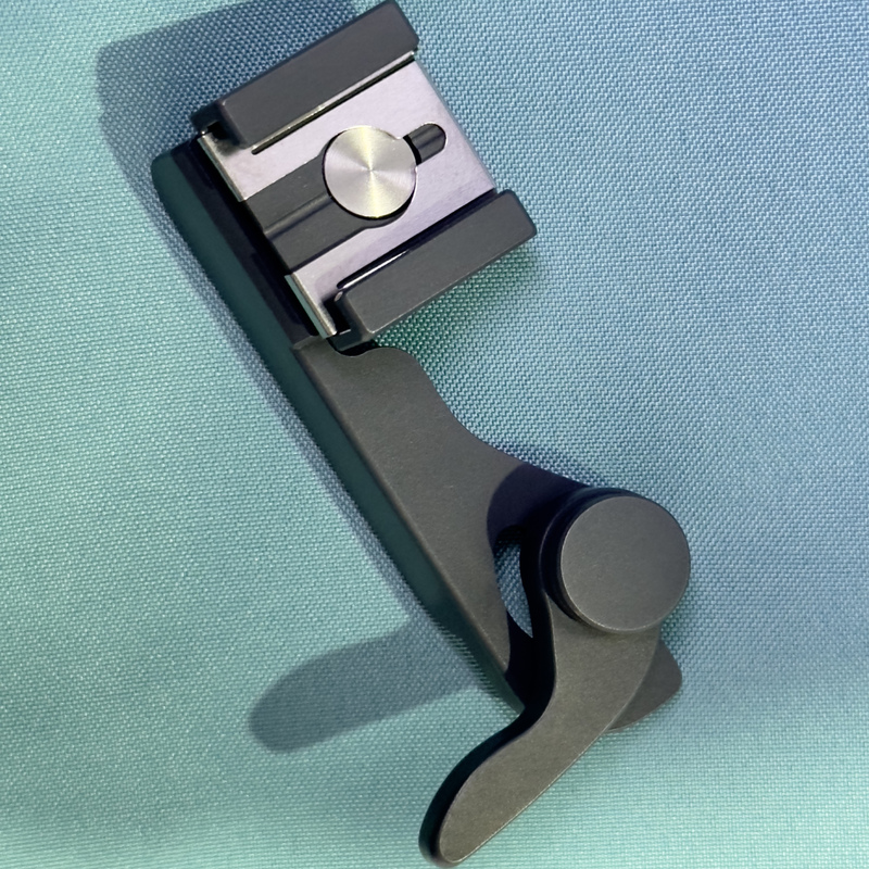 Leica Foldable Finger Grip Film Holder with Hot Shoe Mount, Finger Grip Flash Trigger, Patented Design, Must Be Copied and Reported