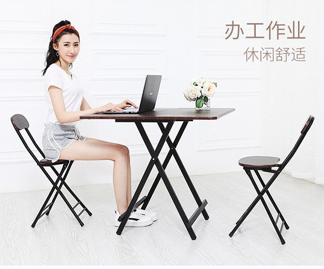 Bàn gấp đơn giản 80cm giải trí bàn vuông cắm trại 4 người bền vuông bàn gỗ chống gỗ học sinh - Bàn bàn gấp văn phòng