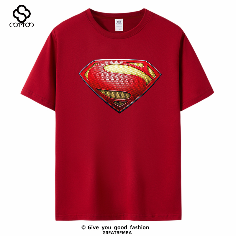 Summer New Superman Movie Superman Logo Short-Sleeve T-Shirt Pure Cotton Superman T-Shirt Men's Short-Sleeve Large Size