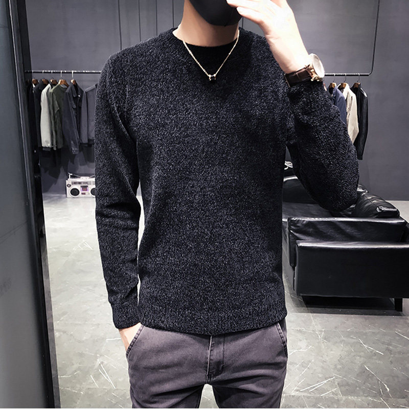 Pullover sweater men 2020 autumn new handsome wild round neck sweater fashion trend casual inner clothes men